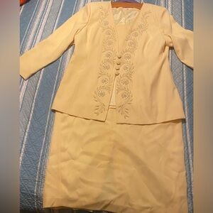 Nice, Yellow Embroidered  Skirt Set